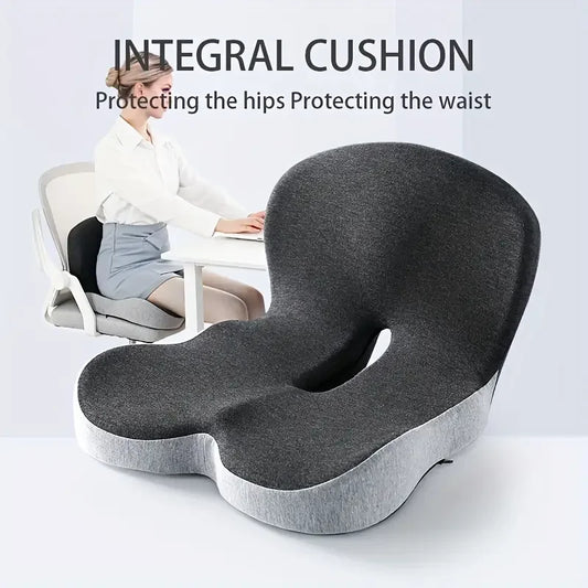 Ergonomic Seat Cushion with Backrest,Soft, Supportive, and Washable Office Chair Pad for Hip and Waist Comfort, Ideal for Long S